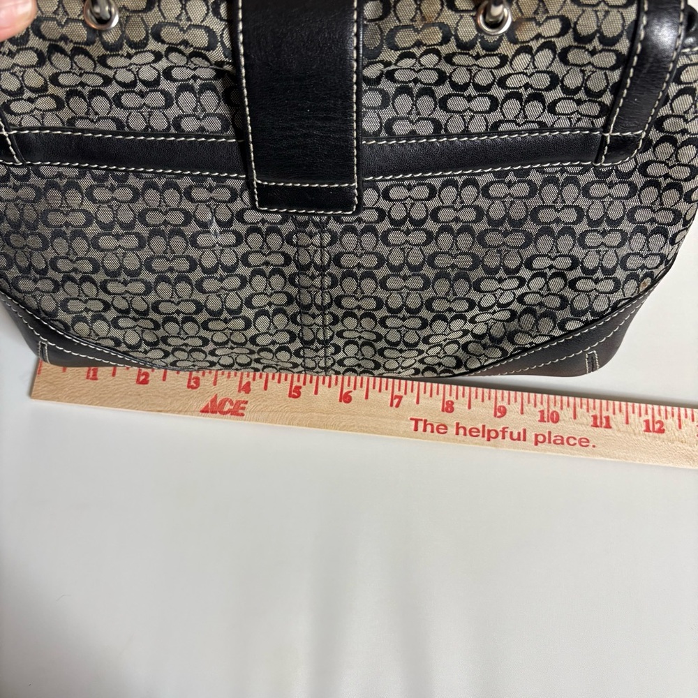 Coach Y2K Vintage SoHo Signature 6349 Shoulder Bag Top Handle Black Gray - Picture 7 of 13